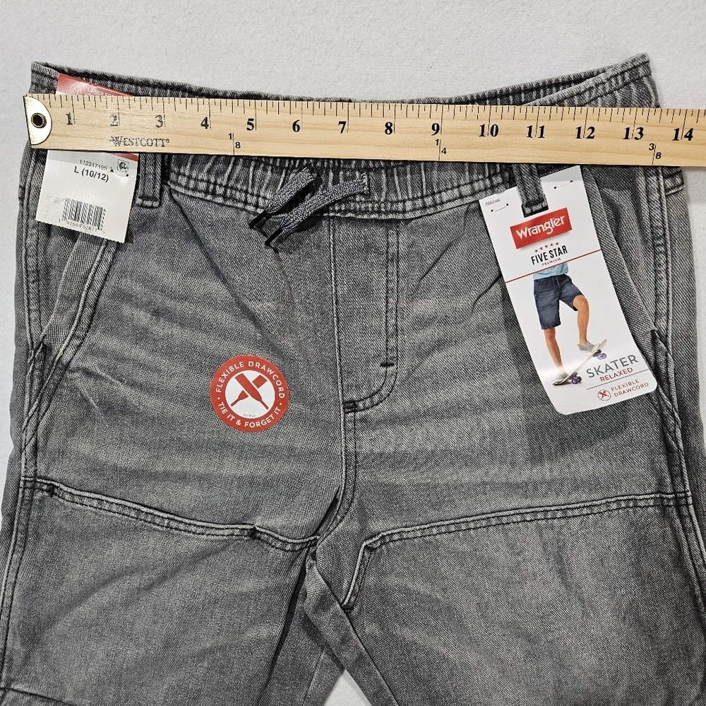 Wrangler Five Star Skater Relaxed Boys Gray Pull On Shorts Size L Size 10-12‎ - Picture 8 of 9